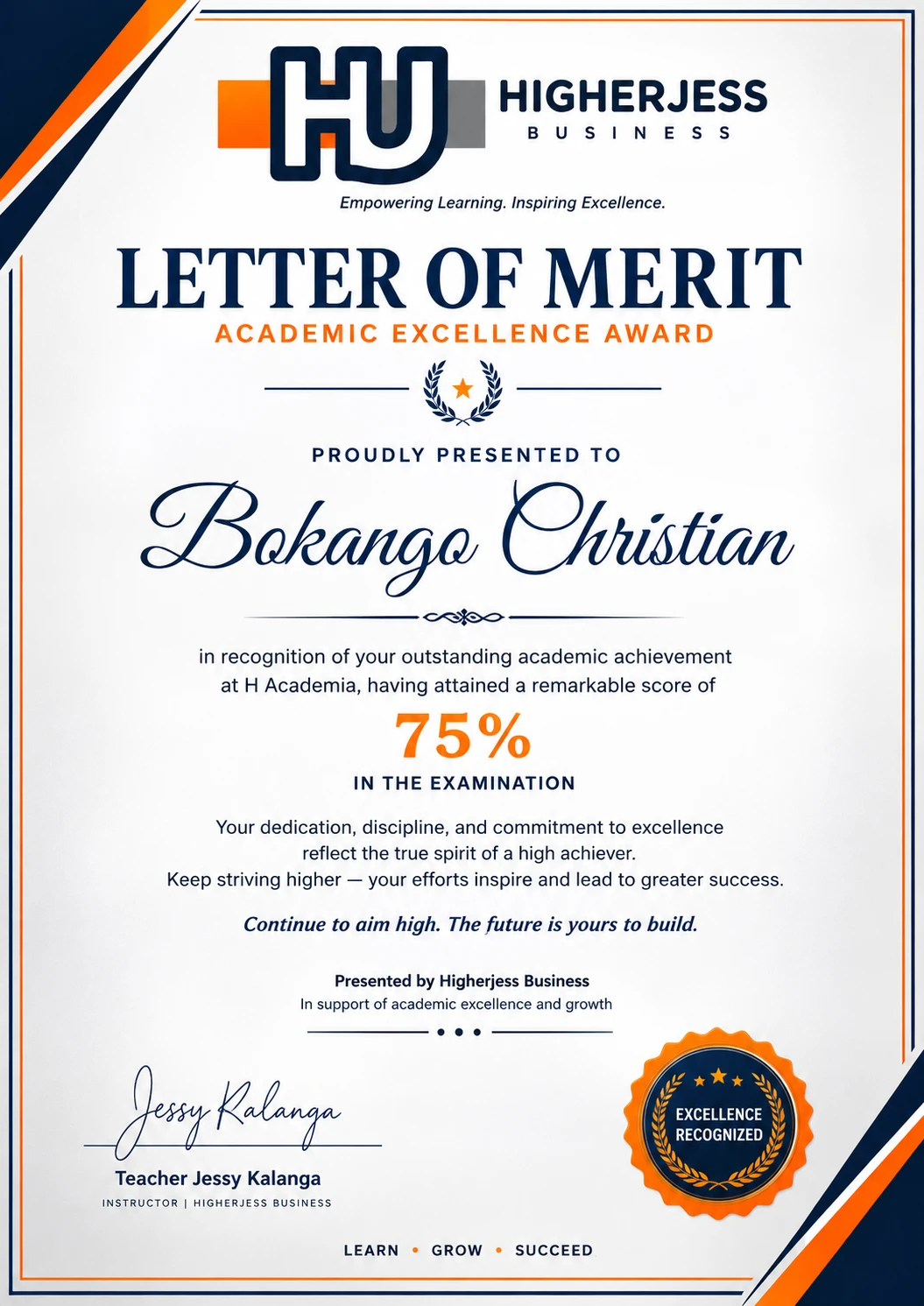 Certificate Specimen 1